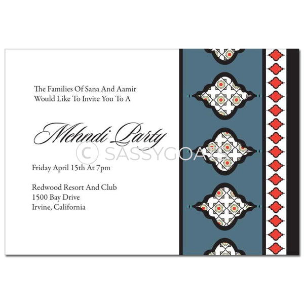 Indian Mehndi Invitation - Framed Lanterns