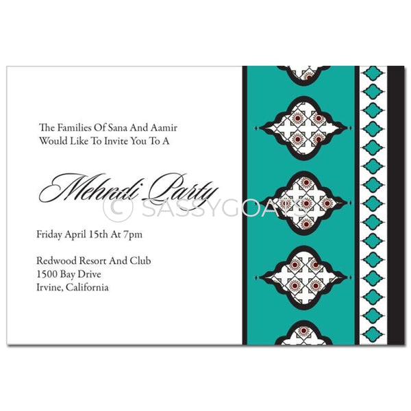 Indian Mehndi Invitation - Framed Lanterns