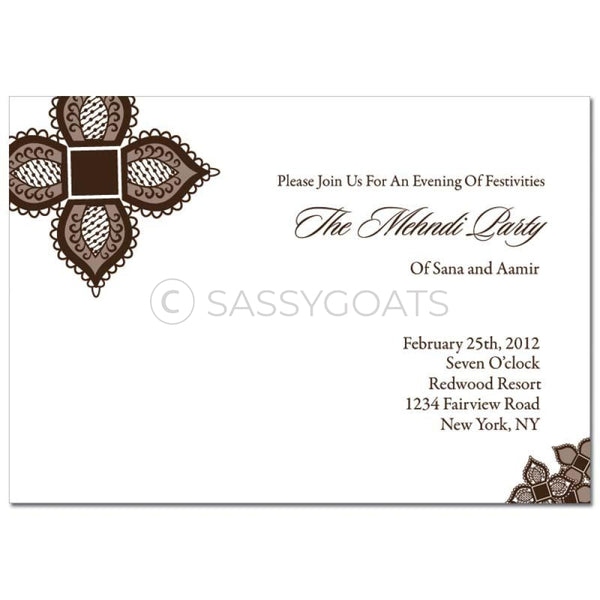 Indian Mehndi Invitation - Henna Blossoms