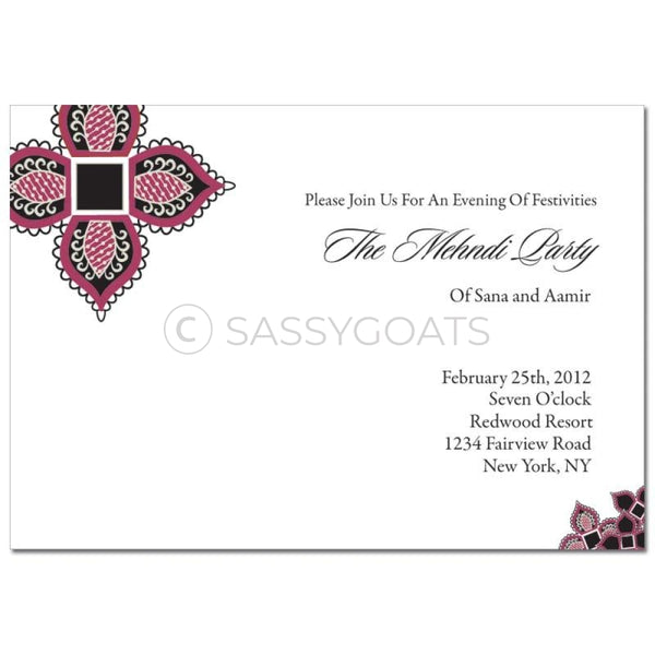 Indian Mehndi Invitation - Henna Blossoms