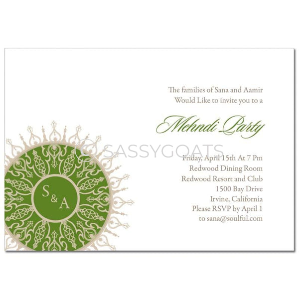 Indian Mehndi Invitation - Henna Medallion