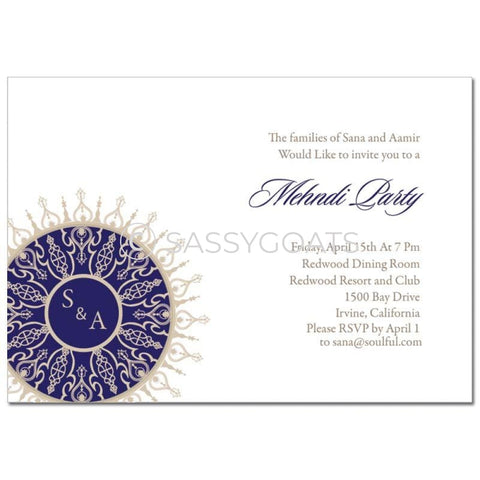 Indian Mehndi Invitation - Henna Medallion