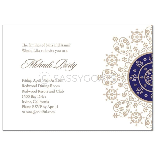 Indian Mehndi Invitation - Henna Snowflake