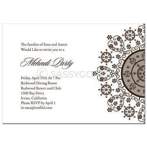 Indian Mehndi Invitation - Henna Snowflake
