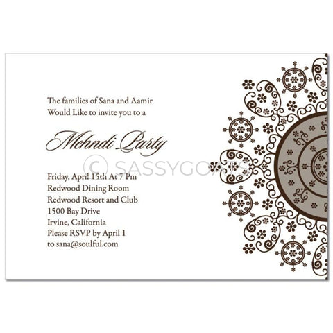 Indian Mehndi Invitation - Henna Snowflake