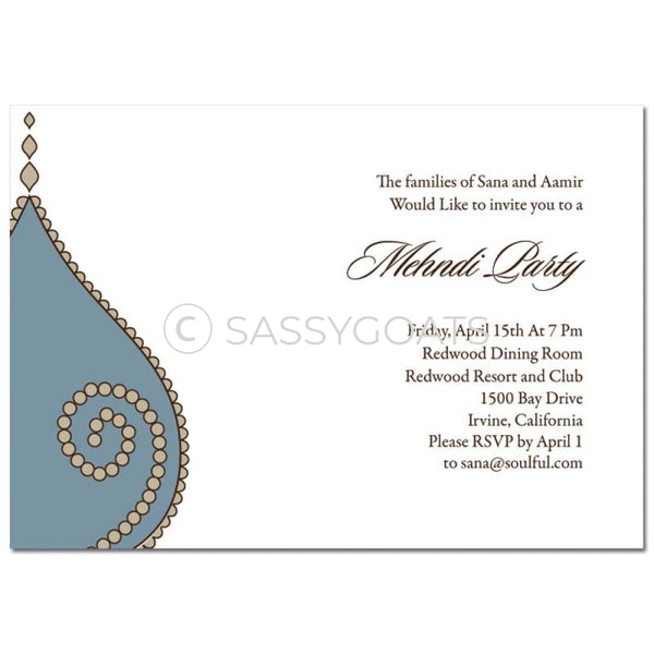 Indian Mehndi Invitation - Henna Teardrops