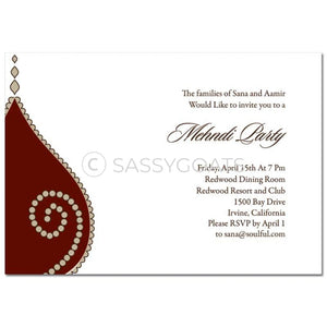 Indian Mehndi Invitation - Henna Teardrops
