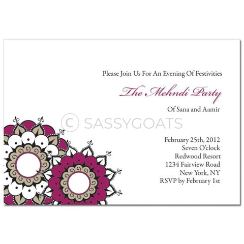 Indian Mehndi Invitation - Henna Whirls