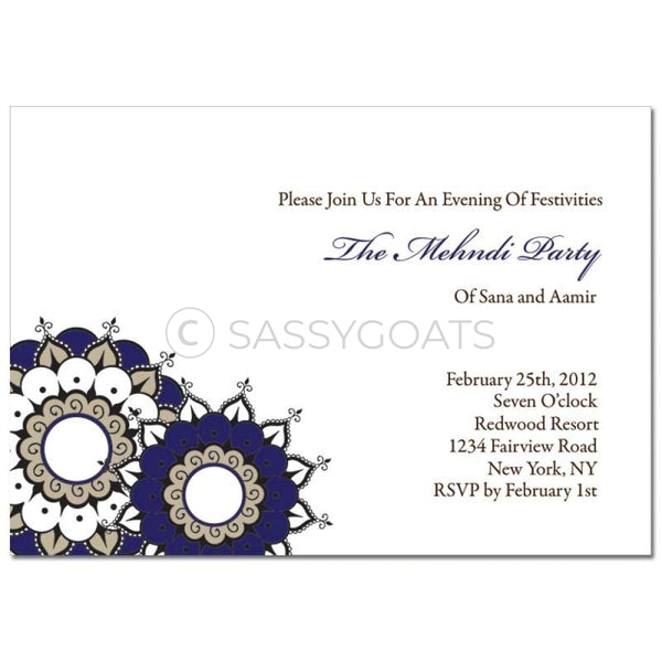 Indian Mehndi Invitation - Henna Whirls
