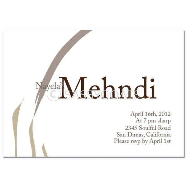 Indian Mehndi Invitation - Nikaah Flourish