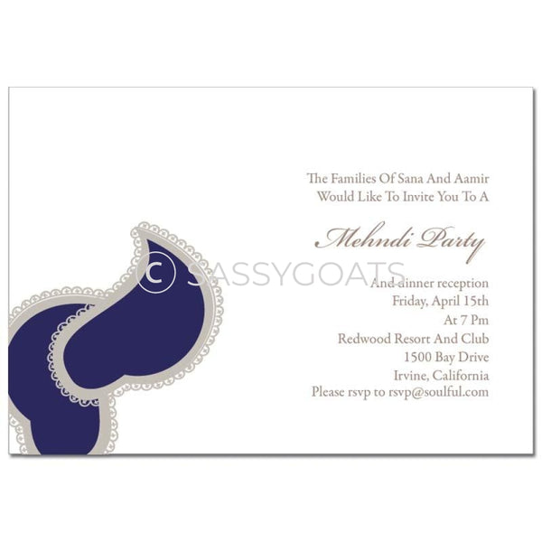Indian Mehndi Invitation - Paisley Henna