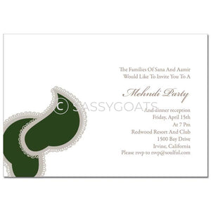 Indian Mehndi Invitation - Paisley Henna