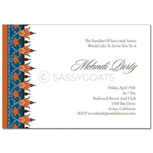 Indian Mehndi Invitation - Regal Border