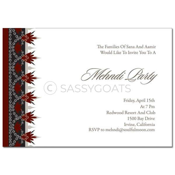 Indian Mehndi Invitation - Regal Border