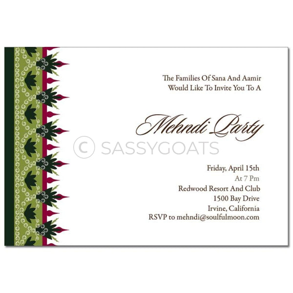 Indian Mehndi Invitation - Regal Border