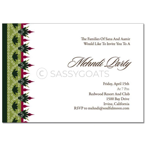 Indian Mehndi Invitation - Regal Border