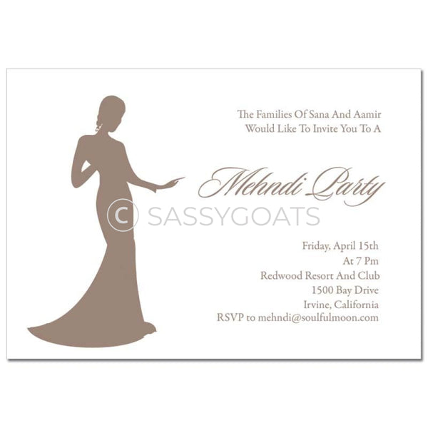 Indian Mehndi Invitation - Regal Silhouette