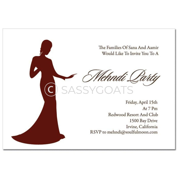 Indian Mehndi Invitation - Regal Silhouette