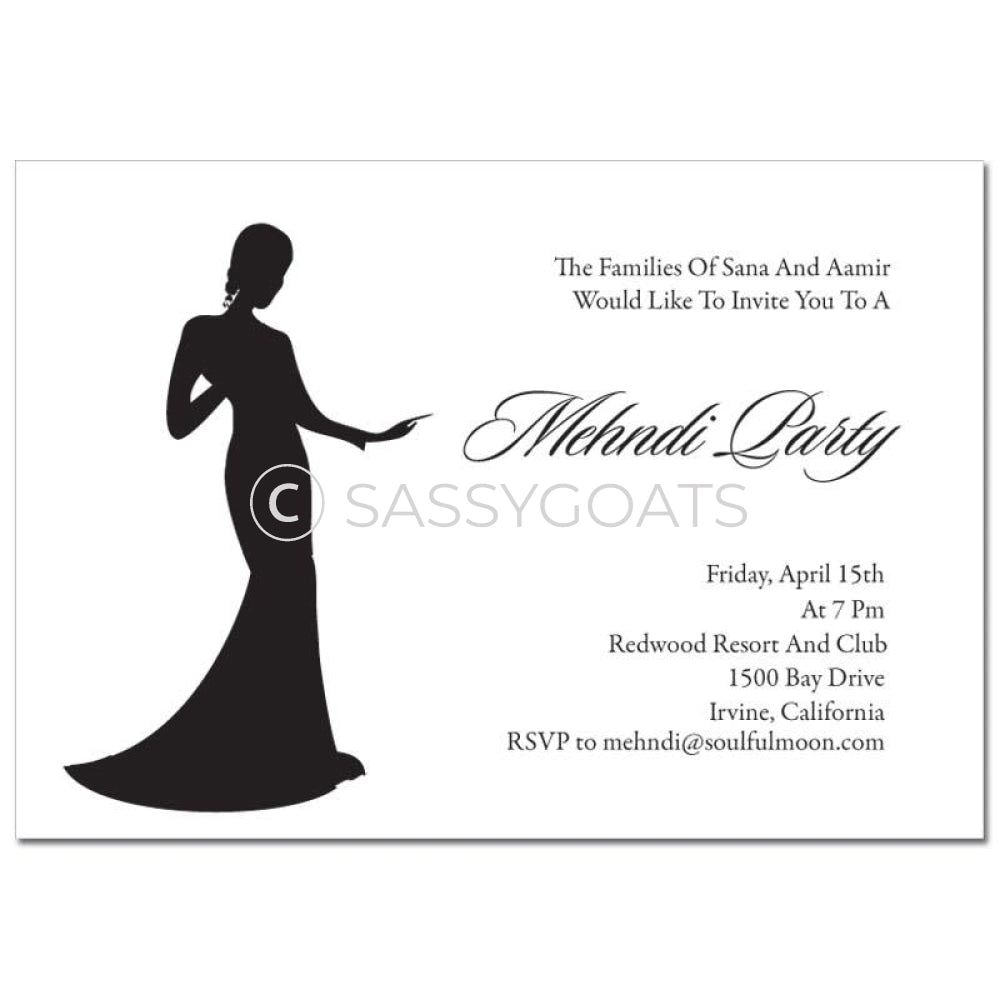 Indian Mehndi Invitation - Regal Silhouette