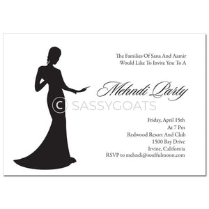 Indian Mehndi Invitation - Regal Silhouette