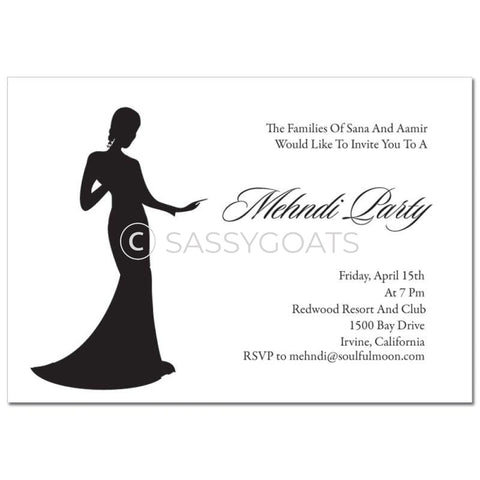 Indian Mehndi Invitation - Regal Silhouette