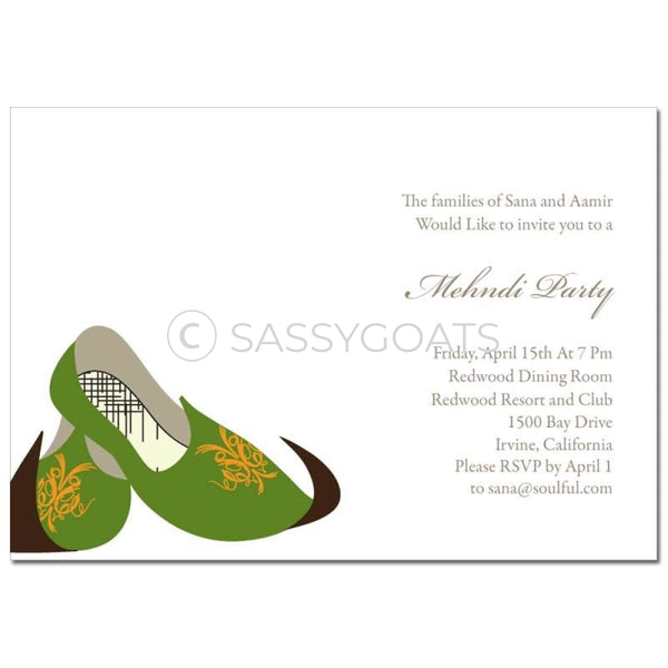 Indian Mehndi Invitation - Royal Slippers