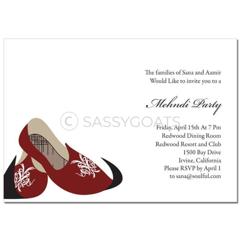 Indian Mehndi Invitation - Royal Slippers