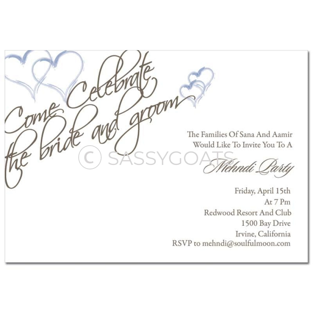 Indian Mehndi Invitation - Rumi Hearts