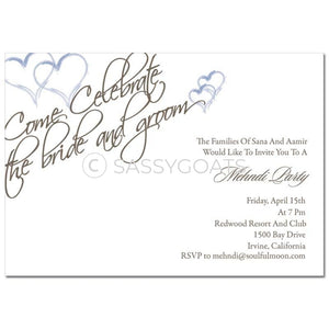 Indian Mehndi Invitation - Rumi Hearts