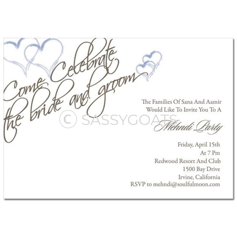 Indian Mehndi Invitation - Rumi Hearts