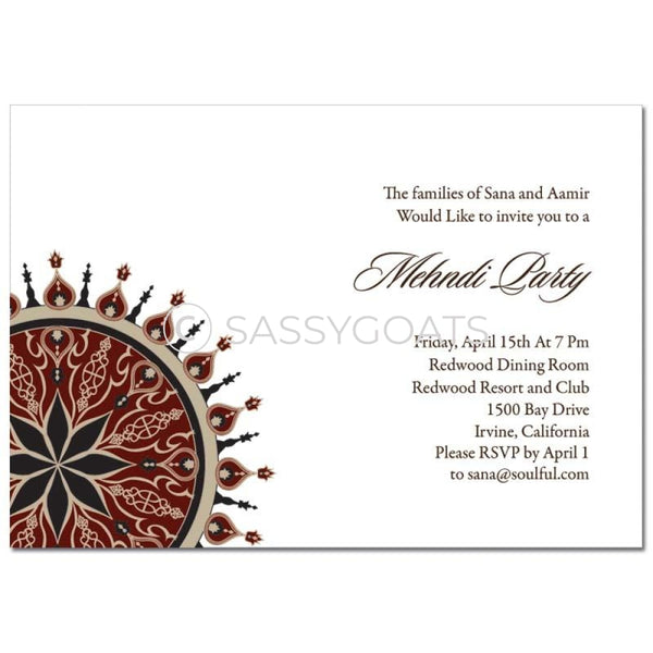 Indian Mehndi Invitation -Sparkly Corners
