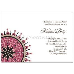 Indian Mehndi Invitation -Sparkly Corners