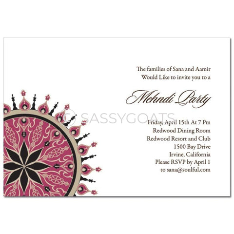 Indian Mehndi Invitation -Sparkly Corners