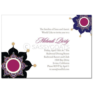 Indian Mehndi Invitation - Sparkly Pendants