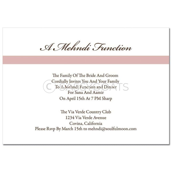Indian Mehndi Invitation - Tribal Script