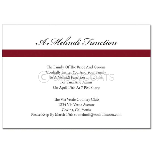Indian Mehndi Invitation - Tribal Script