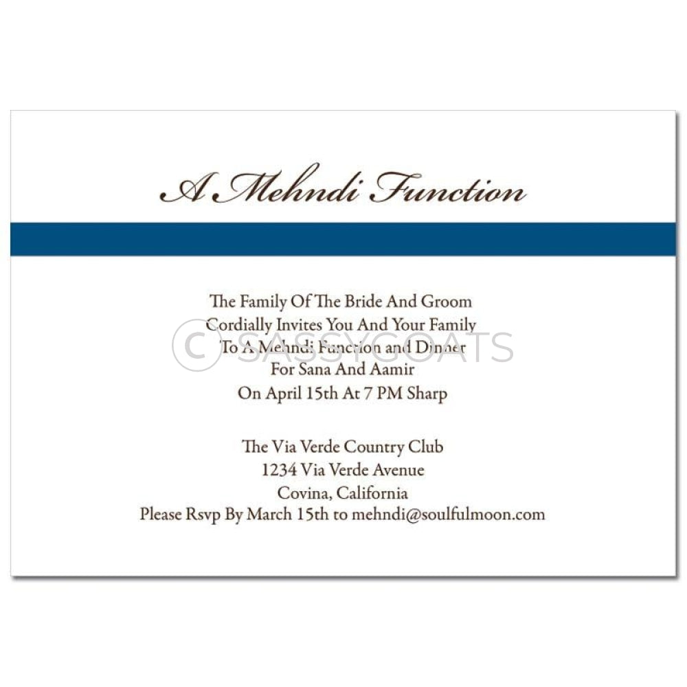 Indian Mehndi Invitation - Tribal Script