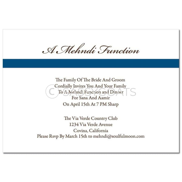 Indian Mehndi Invitation - Tribal Script