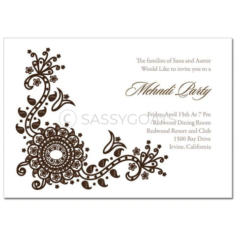 Indian Mehndi Invitation - Vintage Henna