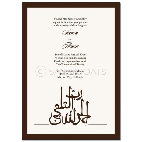 Indian Wedding Invitation - Alhamd