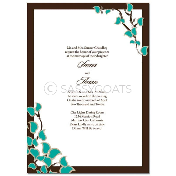 Indian Wedding Invitation - Arabic Stems