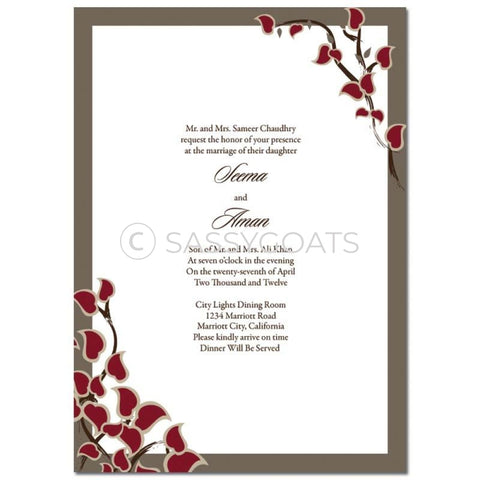 Indian Wedding Invitation - Arabic Stems