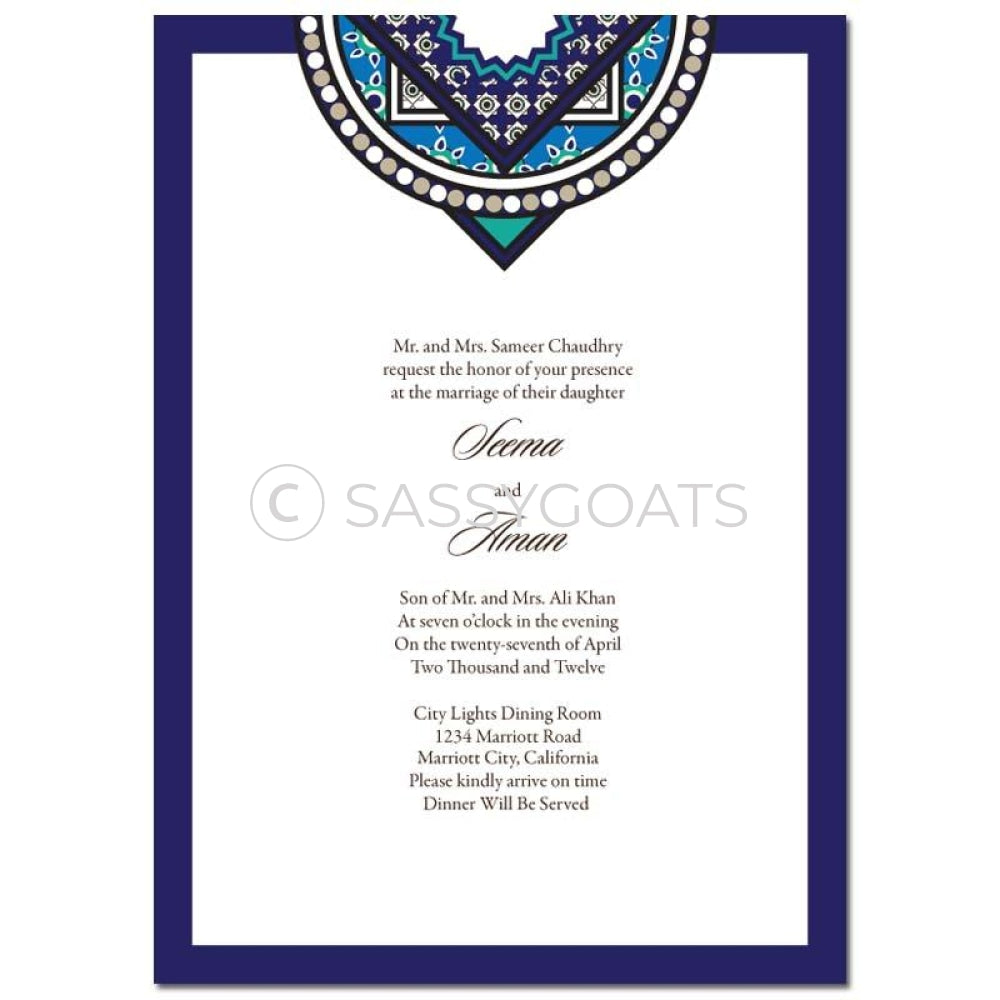 Indian Wedding Invitation - Bold Brocade