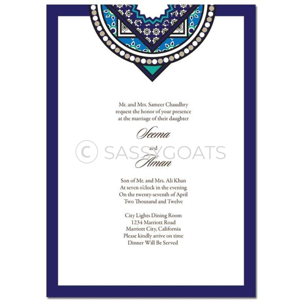Indian Wedding Invitation - Bold Brocade