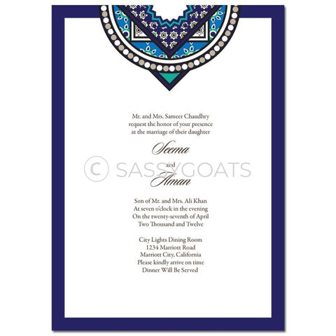 Indian Wedding Invitation - Bold Brocade