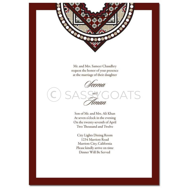 Indian Wedding Invitation - Bold Brocade