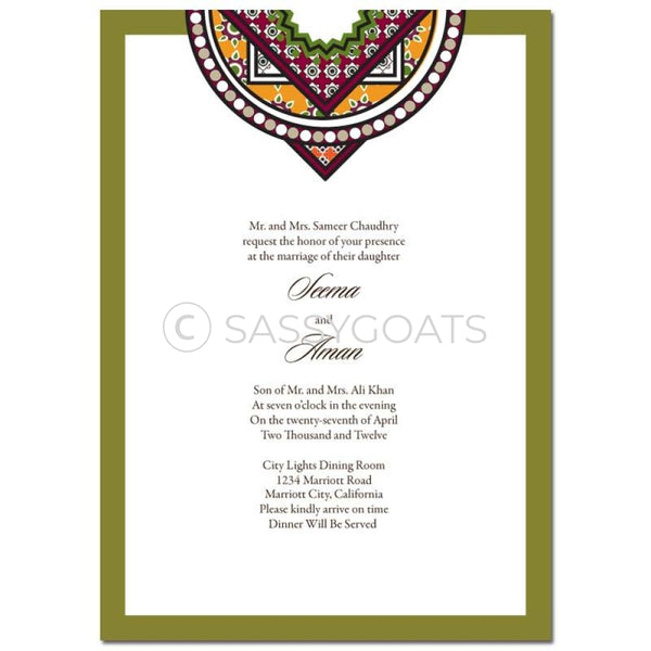 Indian Wedding Invitation - Bold Brocade