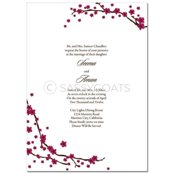 Indian Wedding Invitation - Branches