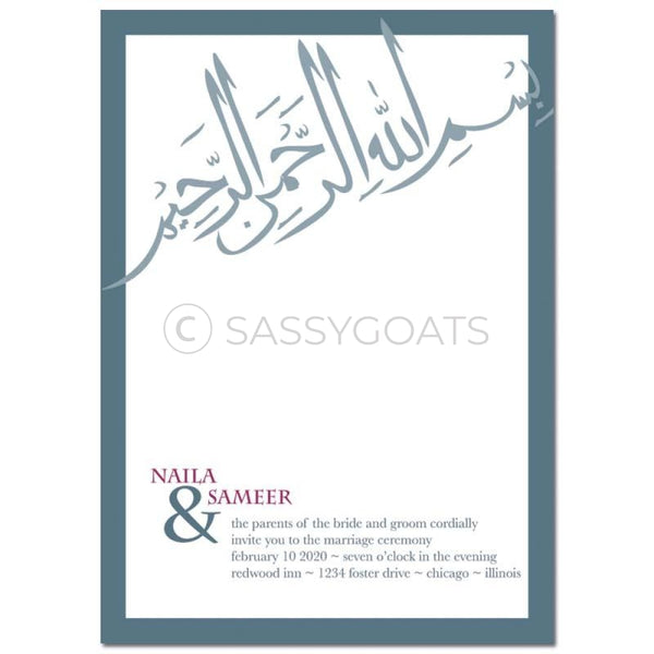 Indian Wedding Invitation - Calligraphy Flourish