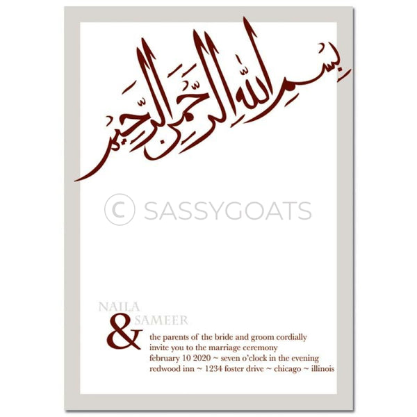 Indian Wedding Invitation - Calligraphy Flourish